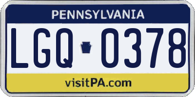 PA license plate LGQ0378