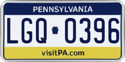 PA license plate LGQ0396