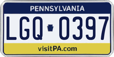 PA license plate LGQ0397