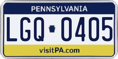 PA license plate LGQ0405