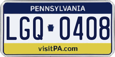 PA license plate LGQ0408