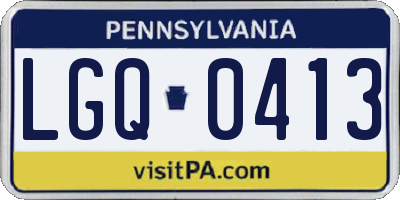 PA license plate LGQ0413