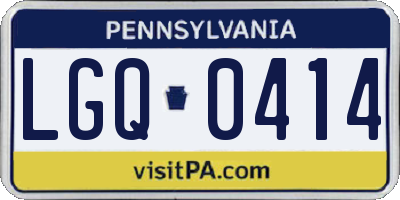 PA license plate LGQ0414