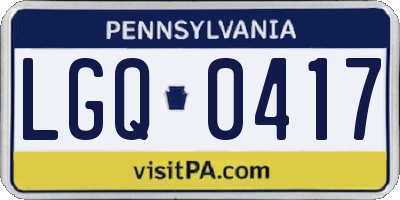 PA license plate LGQ0417