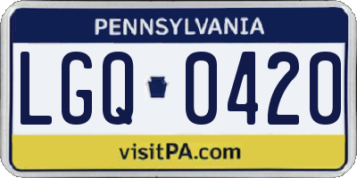 PA license plate LGQ0420