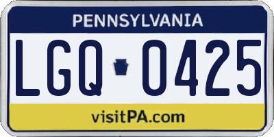 PA license plate LGQ0425