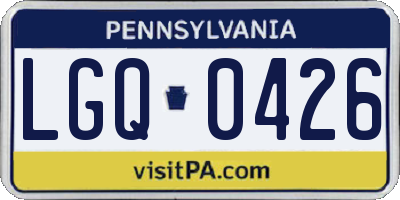 PA license plate LGQ0426