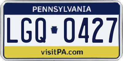 PA license plate LGQ0427
