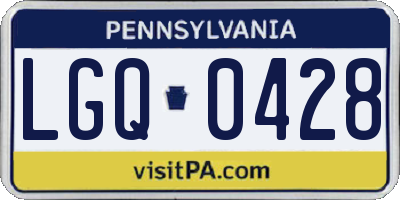 PA license plate LGQ0428