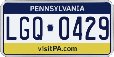 PA license plate LGQ0429
