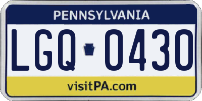 PA license plate LGQ0430