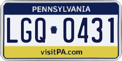 PA license plate LGQ0431