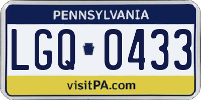 PA license plate LGQ0433