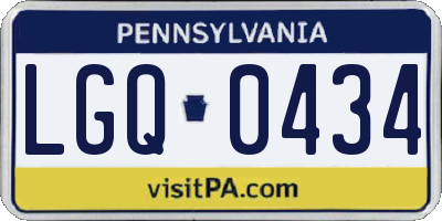 PA license plate LGQ0434