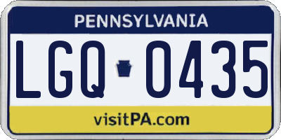 PA license plate LGQ0435