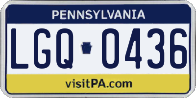 PA license plate LGQ0436