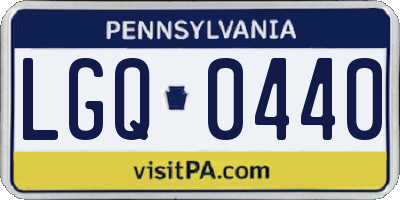 PA license plate LGQ0440