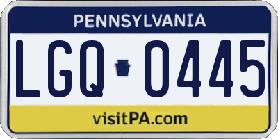 PA license plate LGQ0445