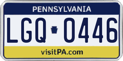 PA license plate LGQ0446
