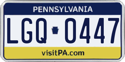 PA license plate LGQ0447
