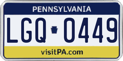 PA license plate LGQ0449