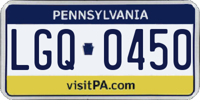 PA license plate LGQ0450