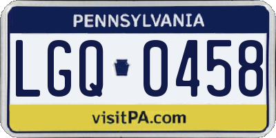 PA license plate LGQ0458