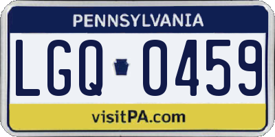 PA license plate LGQ0459