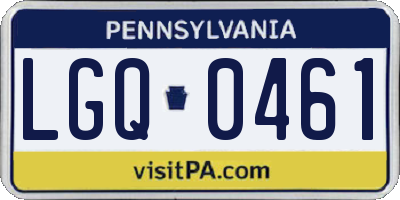 PA license plate LGQ0461