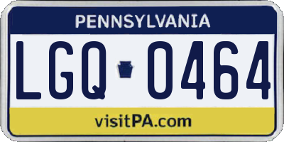 PA license plate LGQ0464