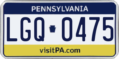 PA license plate LGQ0475