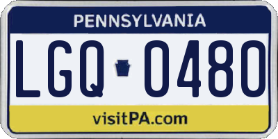 PA license plate LGQ0480