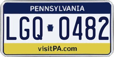 PA license plate LGQ0482