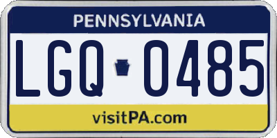PA license plate LGQ0485