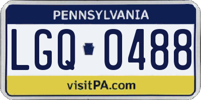 PA license plate LGQ0488