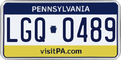 PA license plate LGQ0489