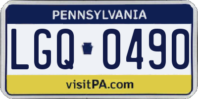 PA license plate LGQ0490