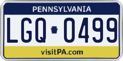 PA license plate LGQ0499