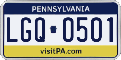 PA license plate LGQ0501