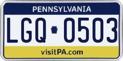 PA license plate LGQ0503