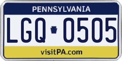 PA license plate LGQ0505