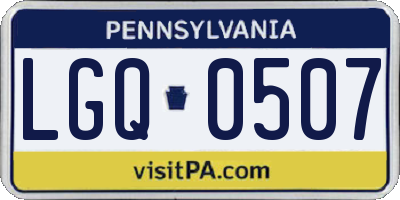 PA license plate LGQ0507