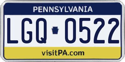 PA license plate LGQ0522