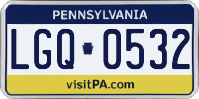 PA license plate LGQ0532