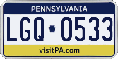 PA license plate LGQ0533