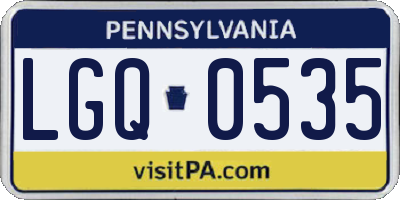 PA license plate LGQ0535