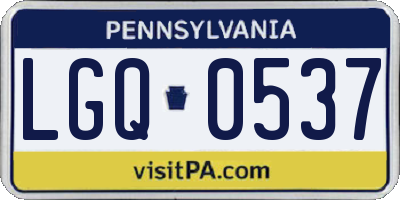PA license plate LGQ0537