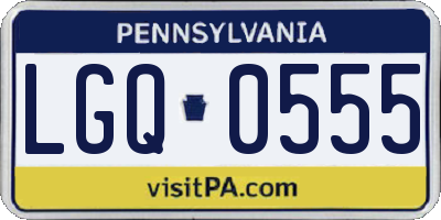 PA license plate LGQ0555