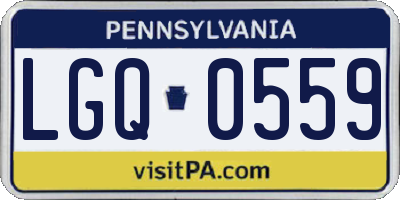 PA license plate LGQ0559
