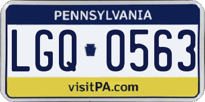 PA license plate LGQ0563